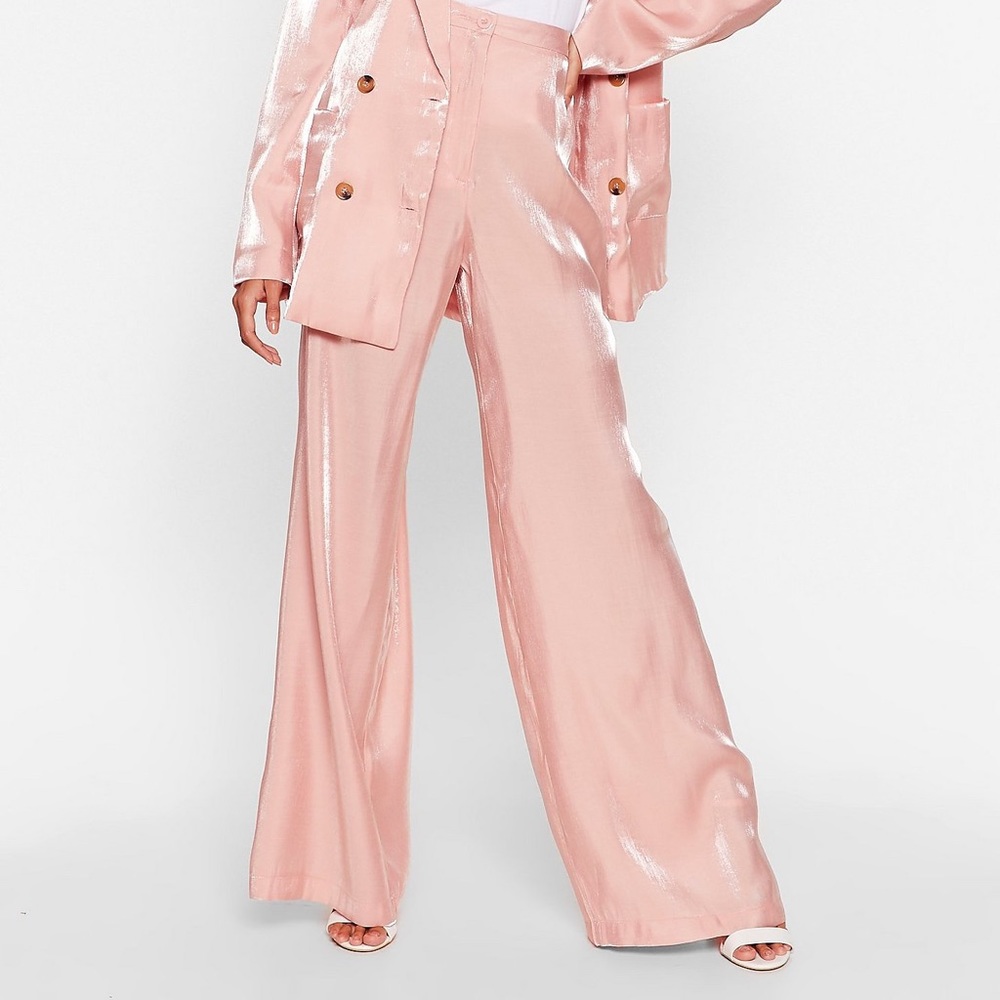 Nasty Gal Satin Wide-Leg Pants